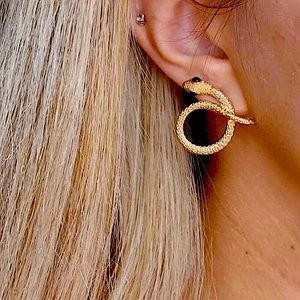 Fashion Jewelry Gold Snake Earrings
